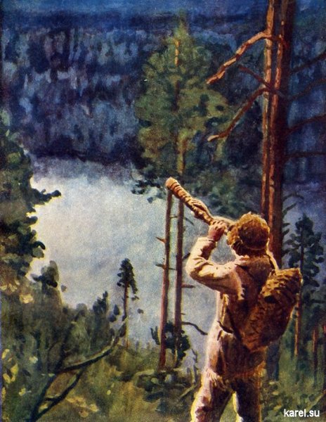 Иллюстрация художника Мюда Мечева к карело-финскому народному эпосу "Калевала" (1956 год)