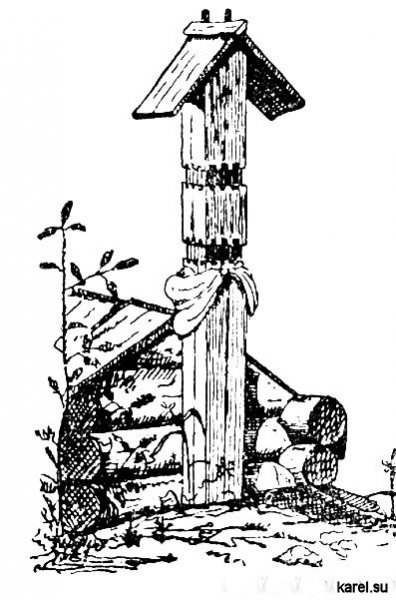 ГОЛУБЕЦ крест с кровлеобразным покрытием; надгробие, напоминающее по форме дом