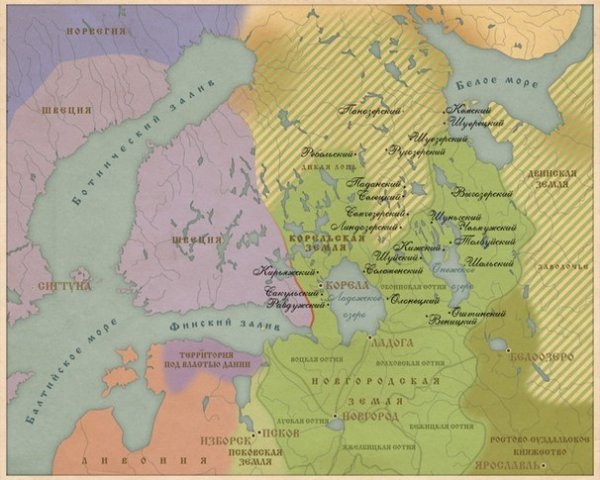 Корельская земля, административно-территориальная единица Новгородской боярской республики.